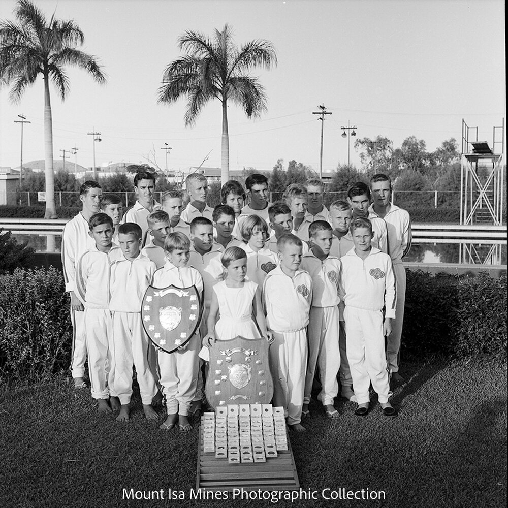 Swimming Team at Memorial Pool, Townsville, April 1964