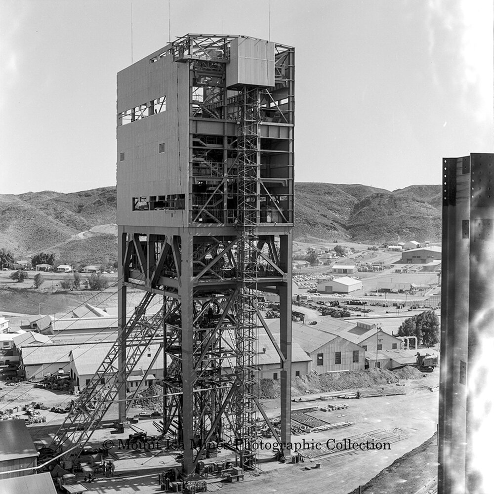 K57 R62 Headframe From No 2 Concentrator, Mount Isa Mines, May 1964
