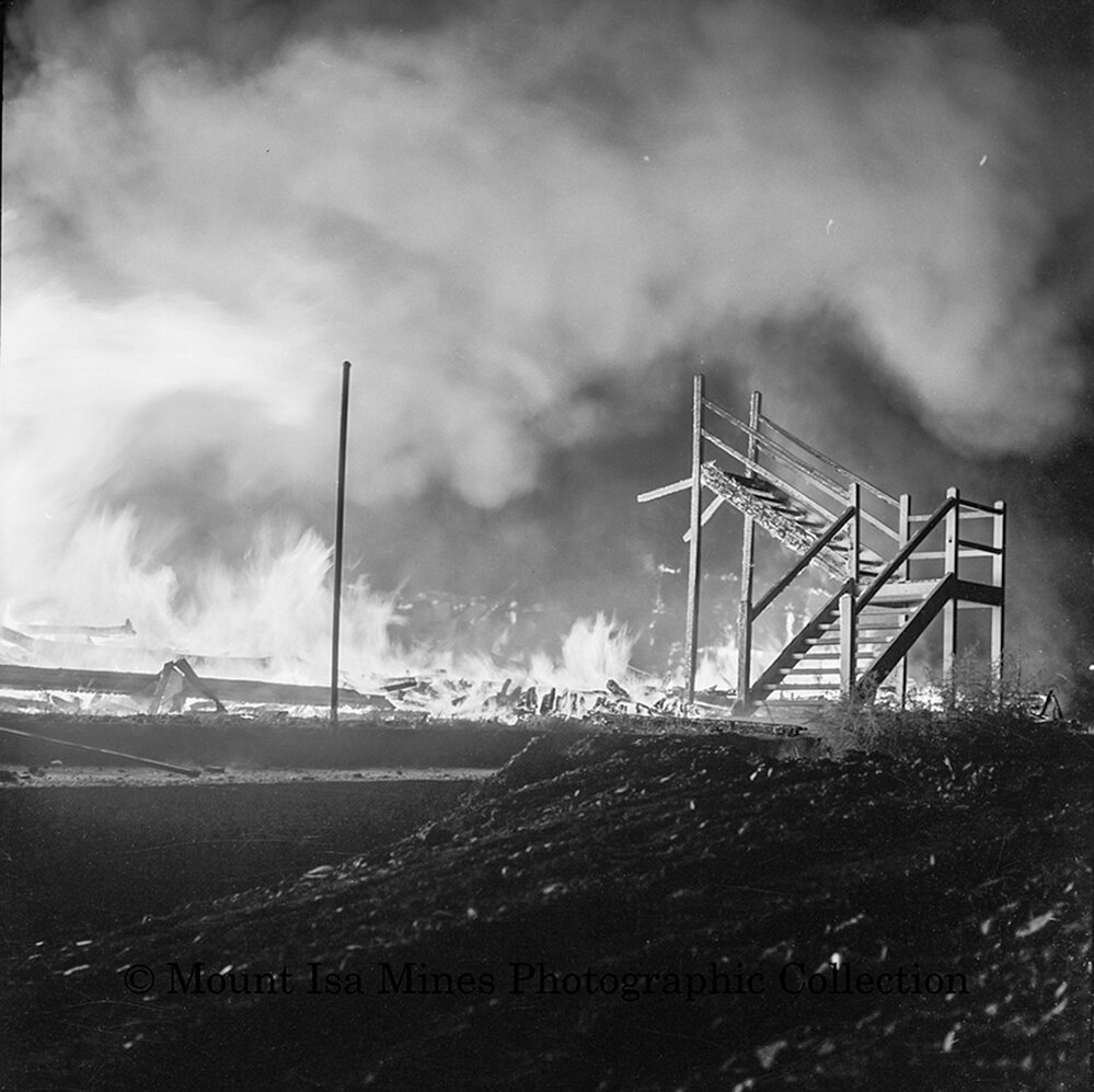 Demolition of Staff Mess, Mineside, June 1964