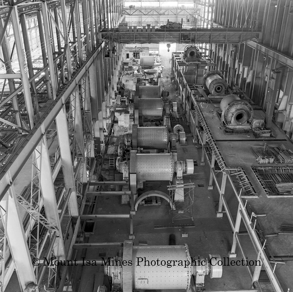 Grinding hall of No.2 Concentrator, Mount Isa Mines, July 1964