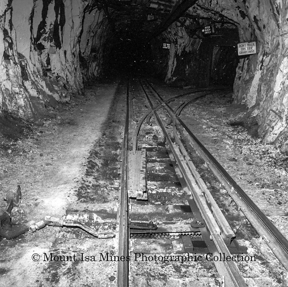 Underground haulage, Mount Isa Mines, July 1964