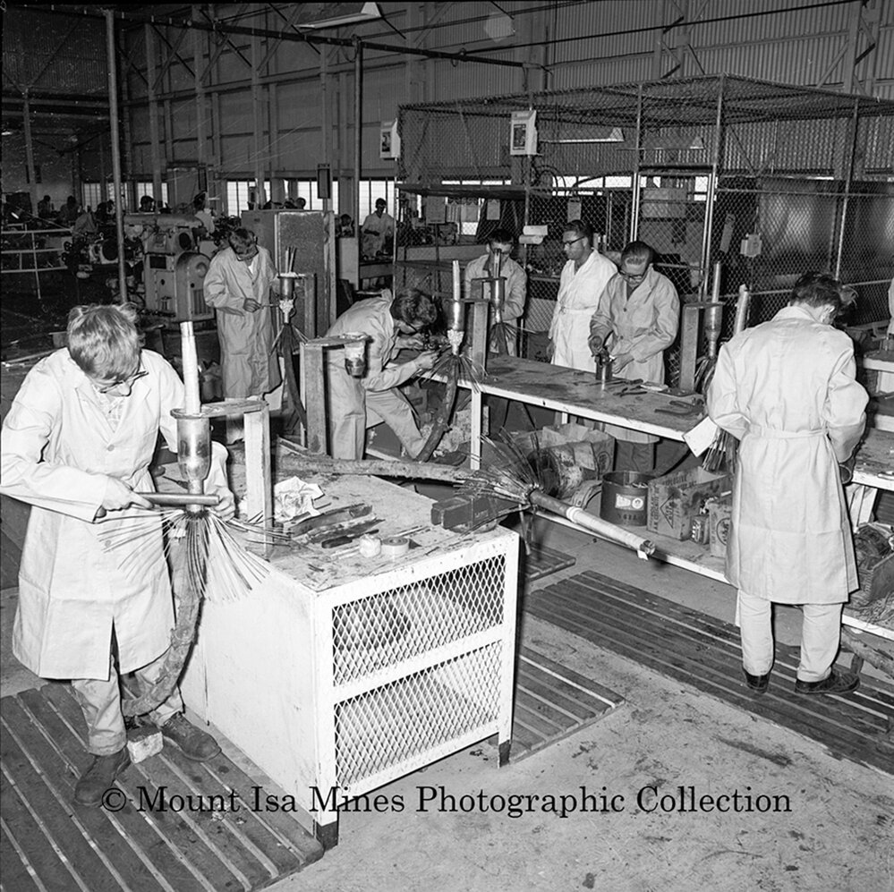 Wire Armour Paper Lead Electrical Joining by Apprentices, Mount Isa Mines, June 1964