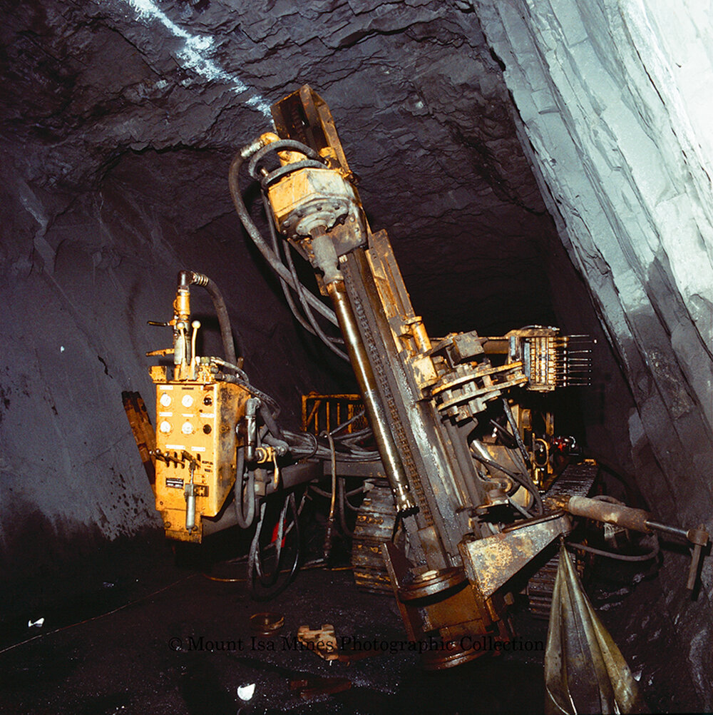 Ingersol Rand CMM1 production drill rig, Mount Isa Mines