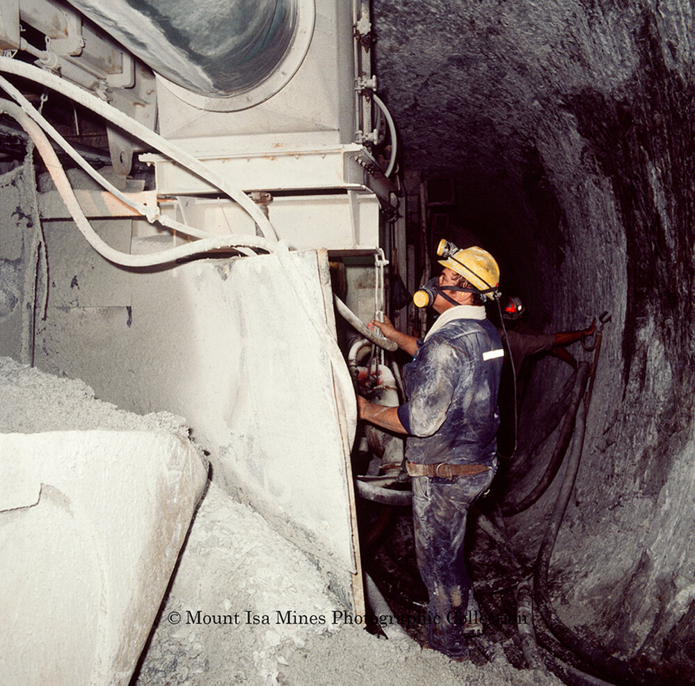 Mobile miner, Mount Isa Mines, September 1986