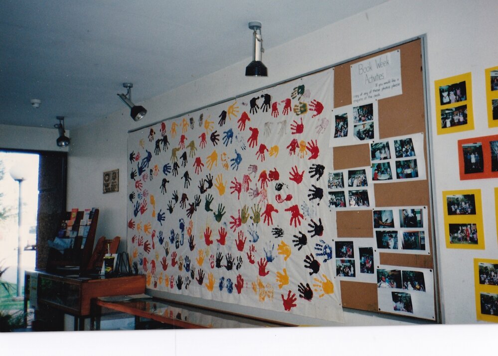 Hand print art display, Mount Isa City Library