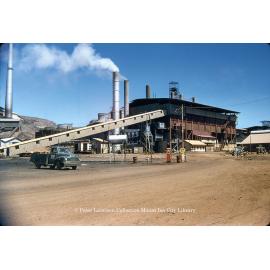 Coal conveyor belt to bunkers at Mines Power Station, Mount Isa Mines, c.1956