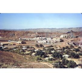 No 2 ore shaft, man and supply area and K57, R62 sinking headframes, Mount Isa Mines, April 1962