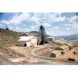 No 2 Ore Shaft Headframe and winder houses, Mount Isa Mines, c.1959