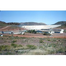 Star Gully with tailings dam wall, Mount Isa Mines, June 1963