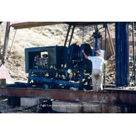 Surface diamond drilling rig, Mount Isa Mines, c.1956