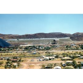 Old No 1 tailings dam and new trackhopper, Mount Isa Mines, April 1962