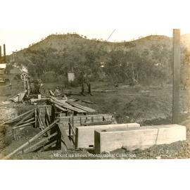 Lawlor Shaft Siding Railway Bridge under construction, Mount Isa Mines, May 1930
