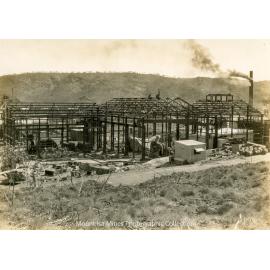 Man and Supply Hoist House, Compressor House, and Diesel Engine House under construction, Mount Isa Mines, September 1930