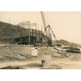 Charge bins under construction, Mount Isa Mines, January 1930