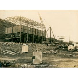 Charge Bins and Dwight and Lloyd Plant under construction, Mount Isa Mines, February 1930