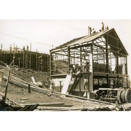 Mill Substation and Return Watertank under construction, Mount Isa Mines, October 1930