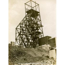 Urquhart Shaft Headframe under construction, Mount Isa Mines, December 1930