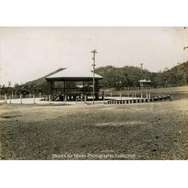 Bandstand with concrete dancing and skating circle, Mineside, December 1930