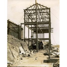 Cottrell Plant and No 2 Flue to Stack under construction, Mount Isa Mines, December 1930
