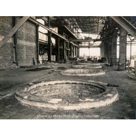 Drossing Plant floor blast furnaces in background, Mount Isa Mines, December 1930