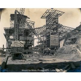 Smelter Storage Bins and Filter Plant under construction, Mount Isa Mines, July 1930