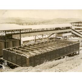 Mines Power Station spray pond for cooling blast furnace, Mount Isa Mines, March 1931