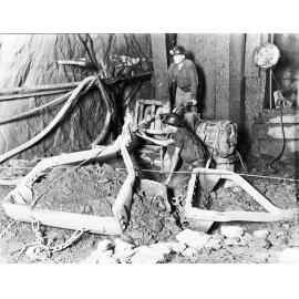 Scraper slusher arrangement Black Star underground, Mount Isa Mines, c.1939