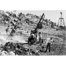 Spillway under construction, Lake Moondarra, August 1956 