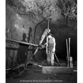 Arm and bar drilling at Lead mine, Mount Isa Mines, June 1958