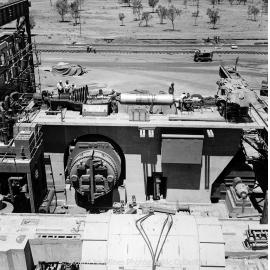 Assembling turbine and alternator, Mica Creek Power Station, November 1959