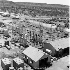 Assembling 132kV switchyard, Mica Creek Power Station, November 1959