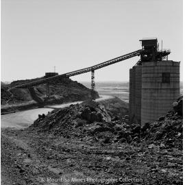 Crude ore bins on Mill Hill, Mount Isa Mines, June 1959