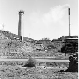 Copper Smelter Stack under construction, Mount Isa Mines, September 1959