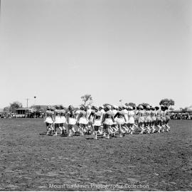 Mount Isa Rotary Rodeo marching girls, Spear Creek, September 1959
