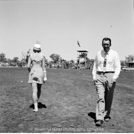 Mount Isa Rotary Rodeo marching girls, Spear Creek, September 1959