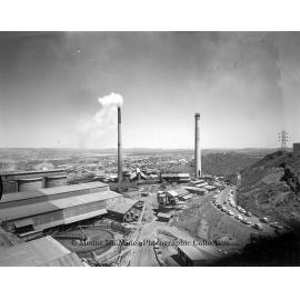 New and old Copper Smelter Stacks, Mount Isa Mines, October 1959
