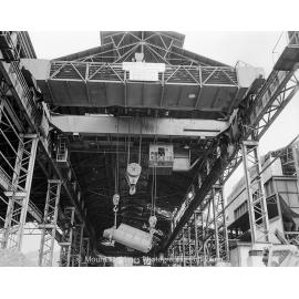 New overhead crane at Copper Smelter, Mount Isa Mines, April 1959