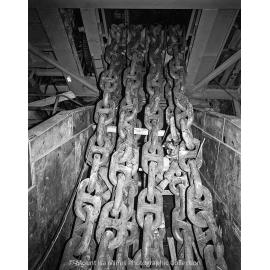 Feed control chains completed, Primary Crusher 14 Level, Mount Isa Mines, April 1959