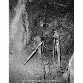 Air leg drilling at underground 7 Level, Mount Isa Mines, May 1959