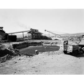 New Copper Stack under construction, Mount Isa Mines, June 1959