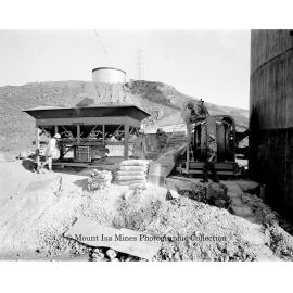 New Copper Stack under construction, Mount Isa Mines, September 1959