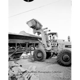 Pouring concrete at new Copper Stack, Mount Isa Mines, September 1959