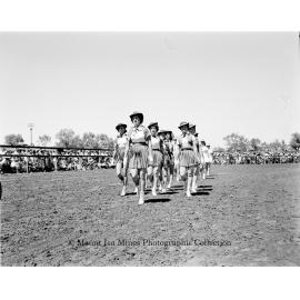 Mount Isa Rotary Rodeo marching girls, Spear Creek, September 1959