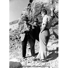 John Campbell Miles, Sydney Carter, and Joe Barwick at Discovery Area, Mount Isa Mines, c.1958