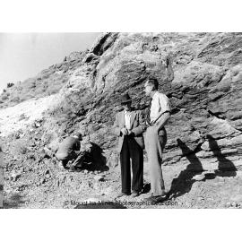 John Campbell Miles, Sydney Carter, and Joe Barwick at Discovery Area, Mount Isa Mines, c.1958