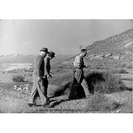 John Campbell Miles, Sydney Carter, and Joe Barwick at Discovery Area, Mount Isa Mines, c.1958