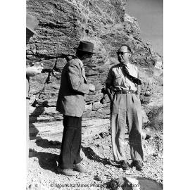 John Campbell Miles, Sydney Carter, and Joe Barwick at Discovery Area, Mount Isa Mines, c.1958