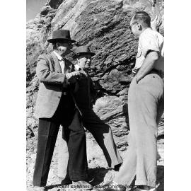 John Campbell Miles, Sydney Carter, and Joe Barwick at Discovery Area, Mount Isa Mines, c.1958