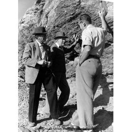 John Campbell Miles, Sydney Carter, and Joe Barwick at Discovery Area, Mount Isa Mines, c.1958