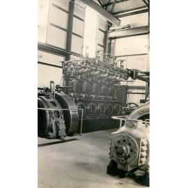 Diesel generator at Man and Supply Area, Mount Isa Mines, c.1930